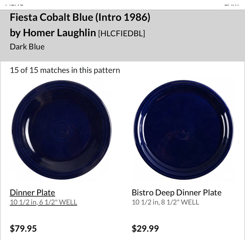 8 Pc Fiesta Cobalt Blue Plate Set Dinner & Salad HLC Homer Laughlin USA - Picture 4 of 4